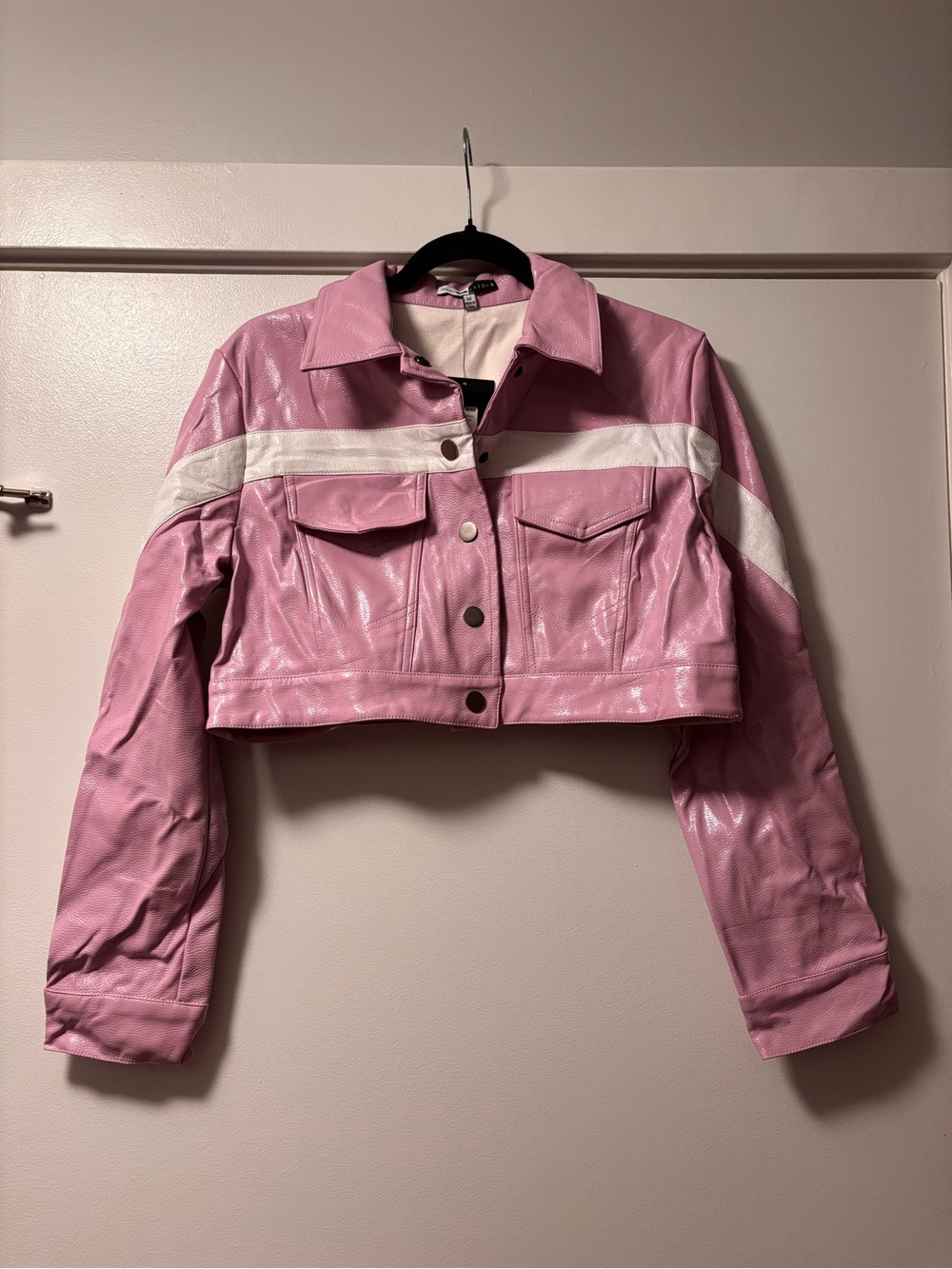 NWT Fashion Nova Cardi B Lavender Pink Crop Jacket Pants Set M - Picture 4 of 9